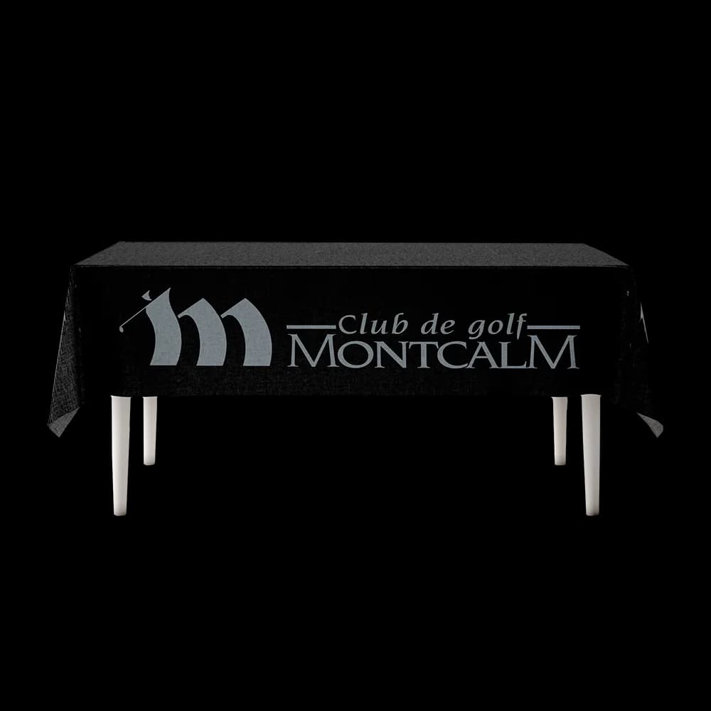 Nappe sur une table pour affichage promotionnel