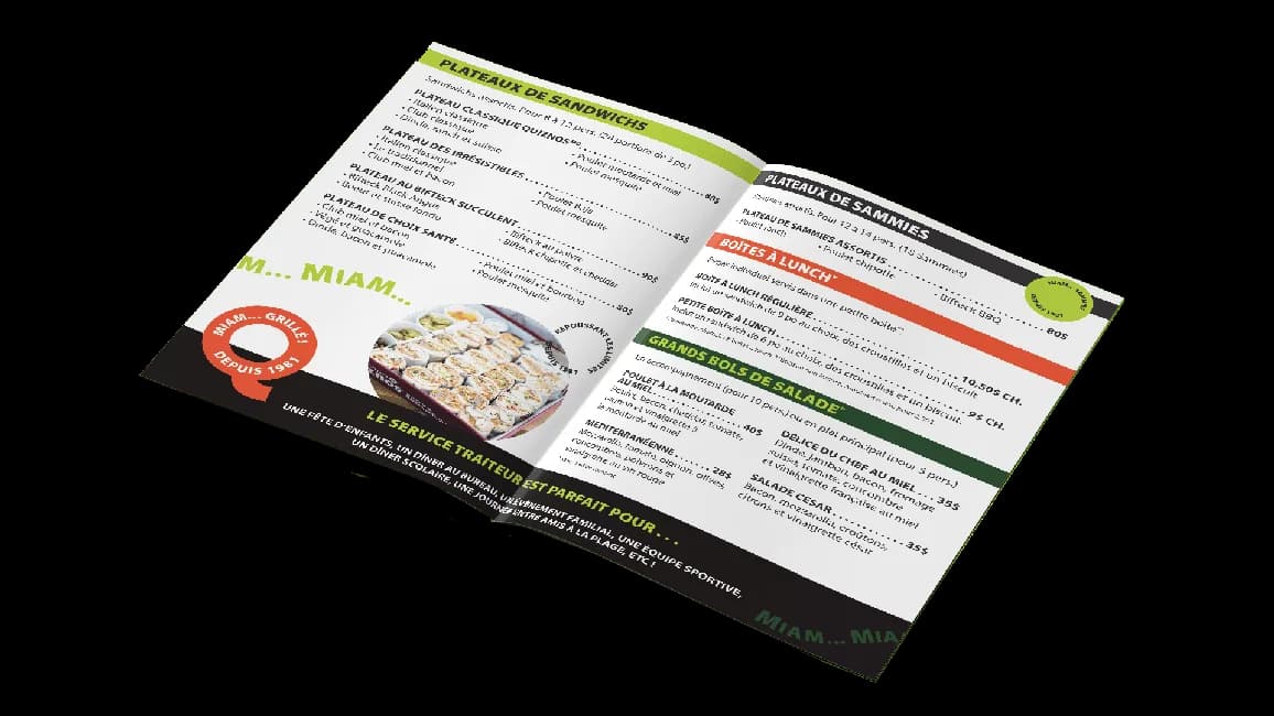 Brochure de restaurant Quiznos