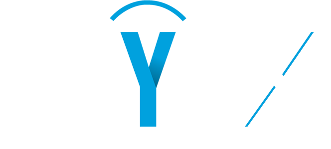 Logo blanc et bleu de Trykx Expérience