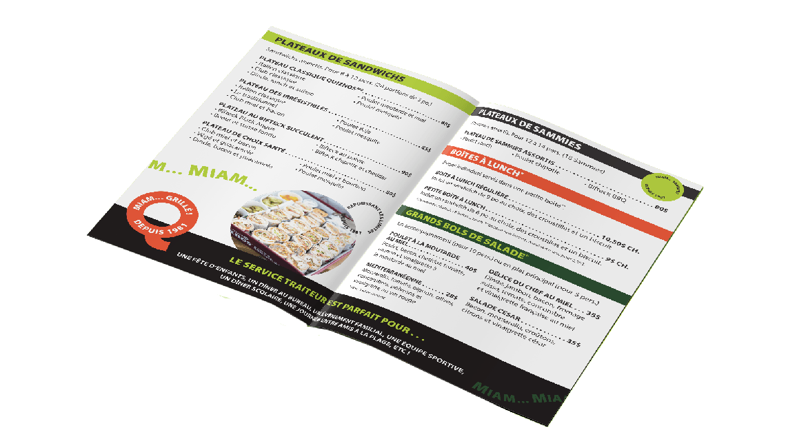 Brochure de restaurant Quiznos
